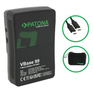Premium V-Mount battery VBase 99 PD100W 99Wh USB-C USB-A D-Tap Samsung cells incl. hardcase